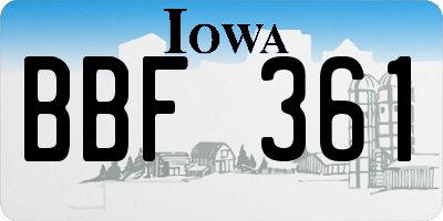 IA license plate BBF361