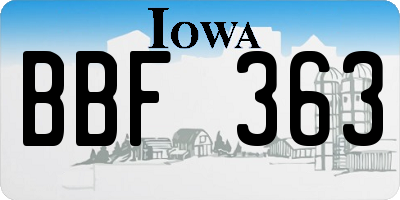 IA license plate BBF363