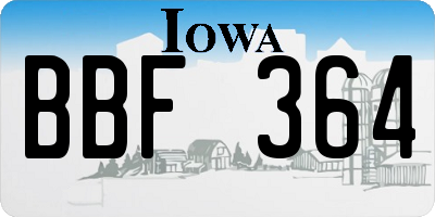 IA license plate BBF364