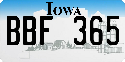 IA license plate BBF365