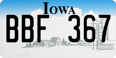 IA license plate BBF367