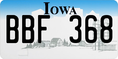 IA license plate BBF368