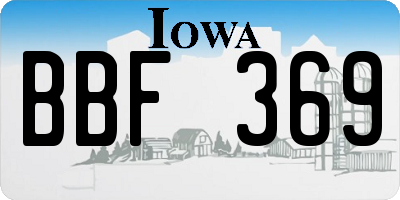 IA license plate BBF369