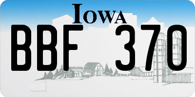 IA license plate BBF370