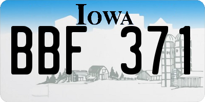 IA license plate BBF371