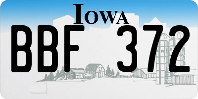 IA license plate BBF372
