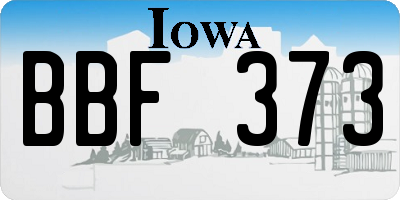IA license plate BBF373