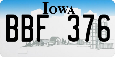IA license plate BBF376