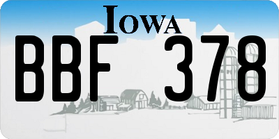 IA license plate BBF378