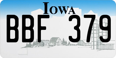 IA license plate BBF379