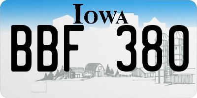 IA license plate BBF380