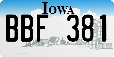 IA license plate BBF381