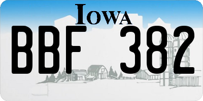 IA license plate BBF382