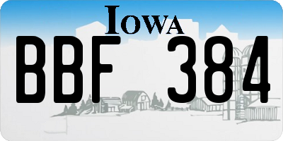 IA license plate BBF384