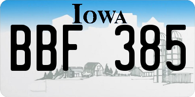 IA license plate BBF385
