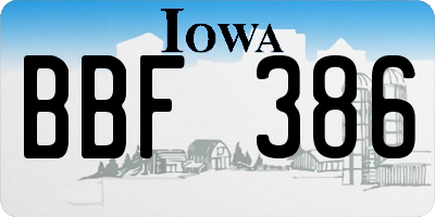 IA license plate BBF386