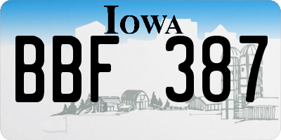 IA license plate BBF387