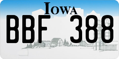 IA license plate BBF388