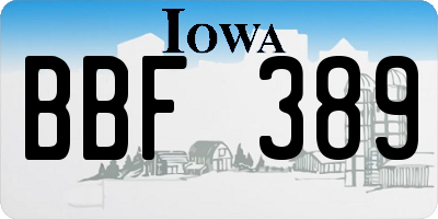 IA license plate BBF389