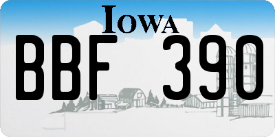 IA license plate BBF390