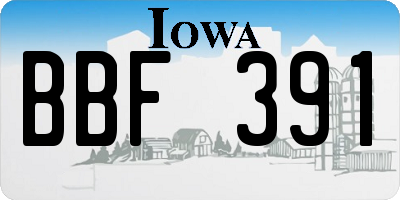 IA license plate BBF391