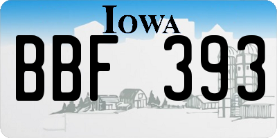 IA license plate BBF393