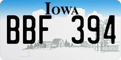 IA license plate BBF394