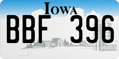 IA license plate BBF396