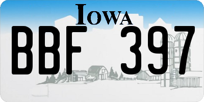 IA license plate BBF397