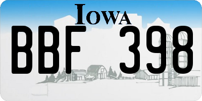 IA license plate BBF398