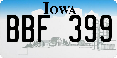 IA license plate BBF399