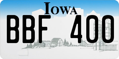 IA license plate BBF400