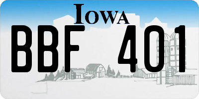 IA license plate BBF401