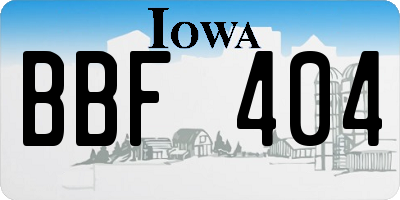 IA license plate BBF404