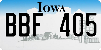 IA license plate BBF405