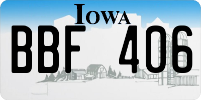 IA license plate BBF406