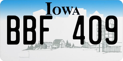 IA license plate BBF409