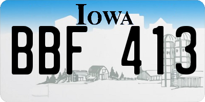 IA license plate BBF413