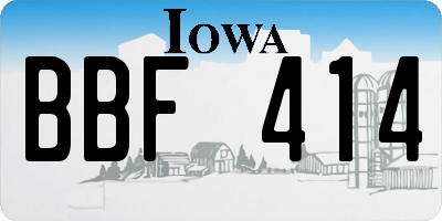 IA license plate BBF414