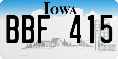 IA license plate BBF415
