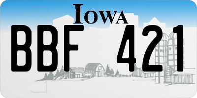 IA license plate BBF421