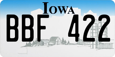 IA license plate BBF422
