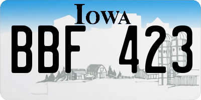IA license plate BBF423