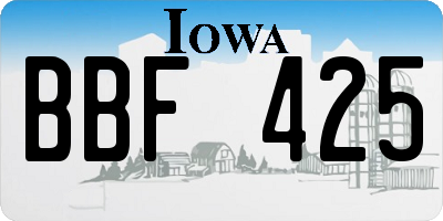 IA license plate BBF425