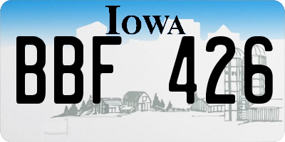 IA license plate BBF426
