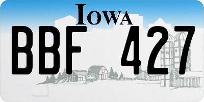 IA license plate BBF427
