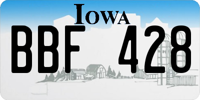 IA license plate BBF428
