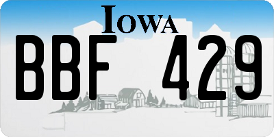 IA license plate BBF429