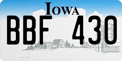 IA license plate BBF430
