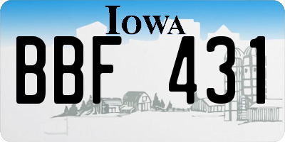 IA license plate BBF431